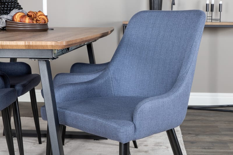 Inca Spisebordssæt 160 cm Rektangulær med 4 Plaza Stole - Svart - Møbler - Borde - Spisebordssæt