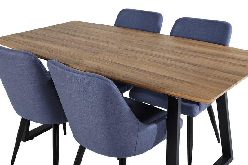 Inca Spisebordssæt 160 cm Rektangulær med 4 Plaza Stole - Svart - Møbler - Borde - Spisebordssæt