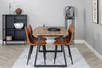 Inca spisebordssæt 160 cm rektangulært med 4 Polar-stole - Møbler - Borde - Spisebordssæt