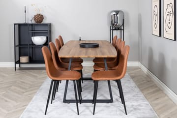 Inca spisegruppe 160 cm rektangulær med 8 Polar-stole - Møbler - Borde - Spisebordssæt