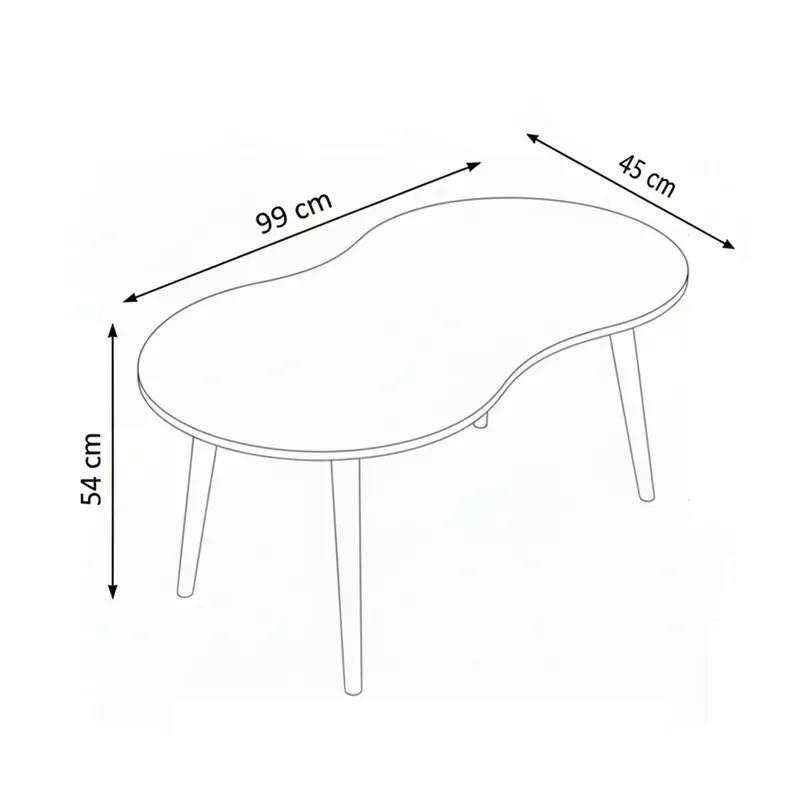Indumati sofabord 99 cm - Hvid - Møbler - Borde - Sofabord