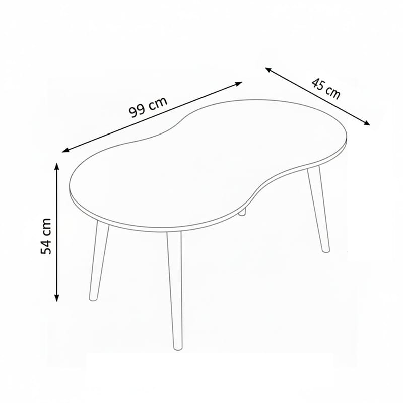 Indumati sofabord 99 cm - Valnød - Møbler - Borde - Sofabord