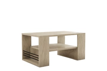 Iris 80 cm Rektangulært Sofabord med Hylde i Træ - Beige - Møbler - Borde - Sofabord