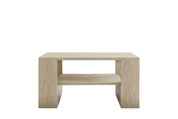 Iris 80 cm Rektangulært Sofabord med Hylde i Træ - Beige - Møbler - Borde - Sofabord