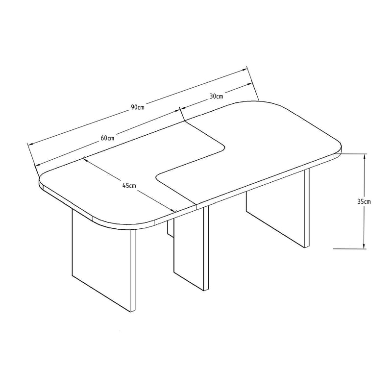 Iris Sofabordssæt 90x35x45 cm - Sort - Møbler - Borde - Sofabord