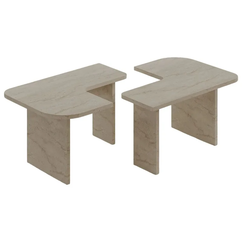 Iris Sofabordssæt 90x35x45 cm - Travertin - Møbler - Borde - Sofabord