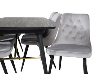 Irunea spisebord 180 cm med 6 stk. Valera luksusstole i velour - Møbler - Borde - Spisebordssæt