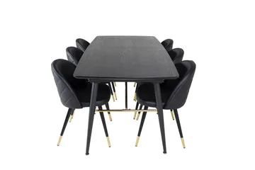 Irunea spisebord 180 cm med 6 stk. Valera spisebordsstole - Møbler - Borde - Spisebordssæt