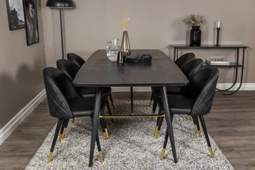 Irunea spisebord 180 cm med 6 stk. Valera spisebordsstole - Møbler - Borde - Spisebordssæt