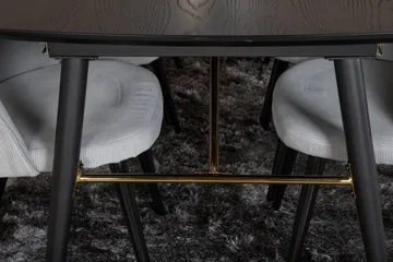 Irunea Spisebordssæt med Udtræk 180 cm inkl. 6 Valeri Stole - Sort/Grå/Fløjl - Møbler - Borde - Spisebordssæt