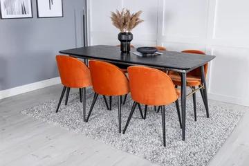 Irunea spisesæt 180 cm + 6 Valeri-spisebordsstole - Møbler - Borde - Spisebordssæt