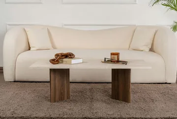 Isami Sofabord 119x40x60 cm - Travertin, Venezia Walnut - Møbler - Borde - Sofabord