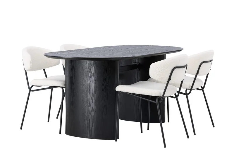 Isolde Spisebord 180x90 cm med 4 Chico Spisestole