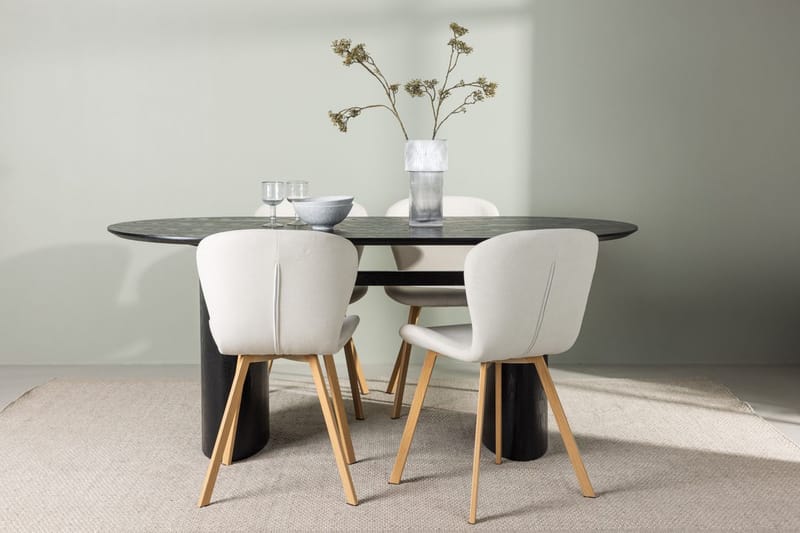 Isolde spisebord 180x90 cm med 4 Lilja spisebordsstole
