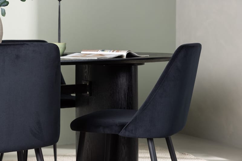 Isolde Spisebord 180x90 cm med 4 Night Spisestole - Møbler - Borde - Spisebordssæt