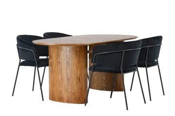 Isolde spisebord 180x90 cm med 4 Selma spisebordsstole - Møbler - Borde - Spisebordssæt