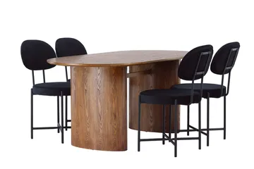 Isolde spisebord 180x90 cm med 4 Stella spisebordsstole - Møbler - Borde - Spisebordssæt