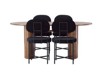Isolde spisebord 180x90 cm med 4 Stella spisebordsstole - Møbler - Borde - Spisebordssæt