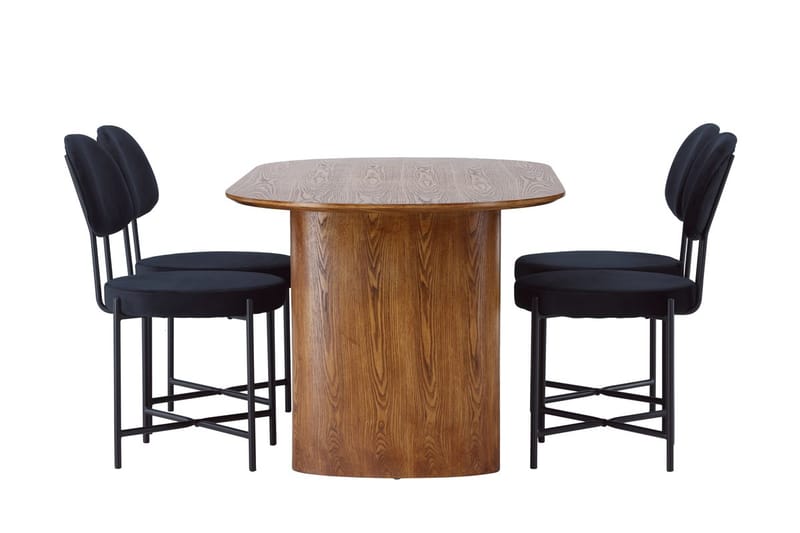 Isolde spisebord 180x90 cm med 4 Stella spisebordsstole - Møbler - Borde - Spisebordssæt