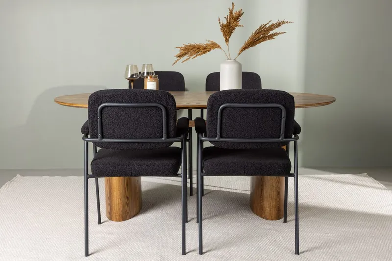 Isolde spisebord 180x90 cm med 4 Yesterday spisebordsstole