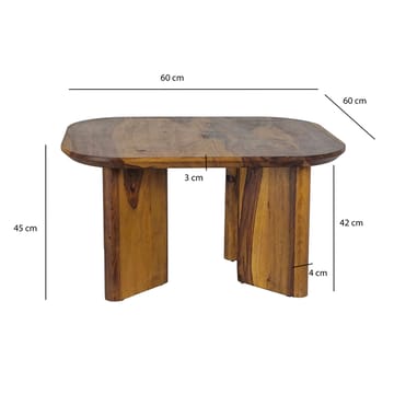 Ivoano Sofabord 60 cm Landlig stil - Varm mørkebrun - Møbler - Borde - Sofabord
