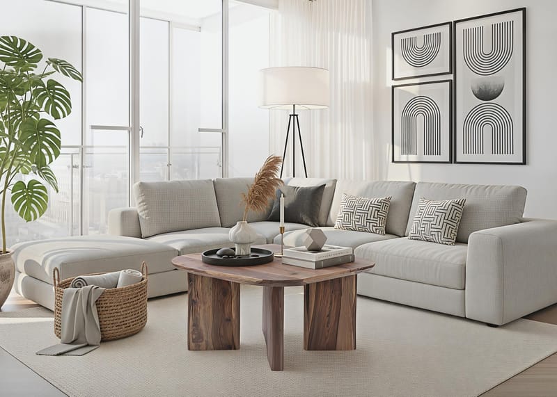 Ivoano Sofabord 60 cm Landlig stil - Varm mørkebrun - Møbler - Borde - Sofabord
