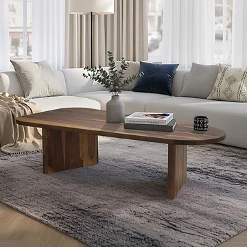 Ivoeri Sofabord 120 cm Ovalt Landlig stil - Varm mørkebrun - Møbler - Borde - Sofabord