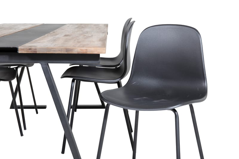 Jakarta Spisegruppe 200 cm Rektangulær med 6 Arctic stole - Svart - Møbler - Borde - Spisebordssæt