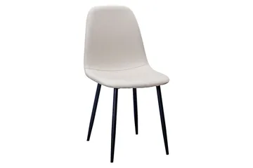 Jasmin Udtræksbart Spisebord 180 cm + 6 stk Nibe stol beige med sorte ben - Hvid/Beige - Møbler - Borde - Spisebordssæt