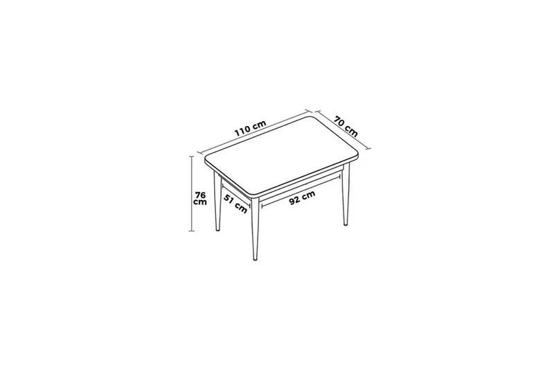 Javren Spisebord 114 cm Rektangulær - Sort Marmor/Sort - Møbler - Borde - Spisebord og køkkenbord