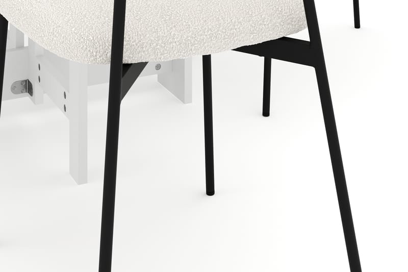 Jeba Spisebord 100 cm med 4 stk Lowe Matstkolar - Hvid - Møbler - Borde - Spisebordssæt