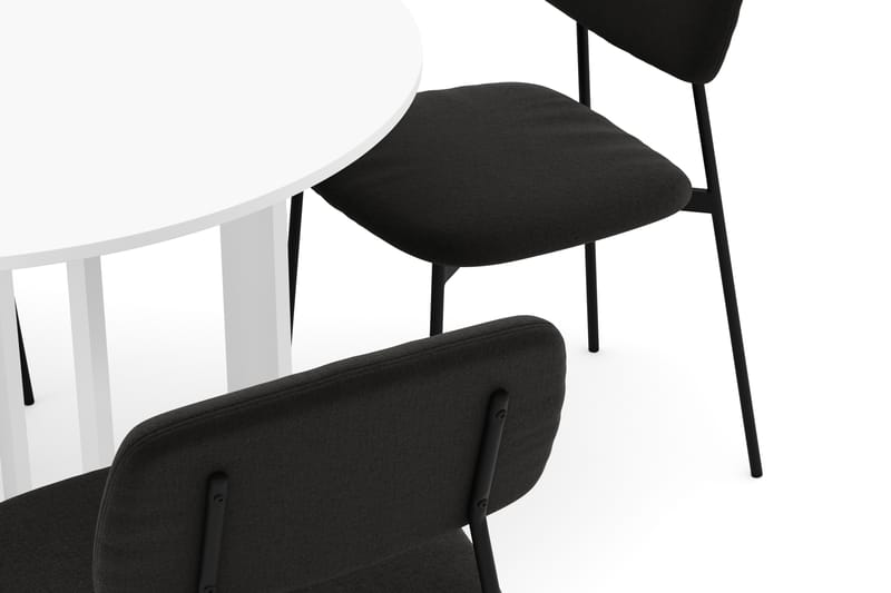 Jeba Spisebord 100 cm med 4 stk Lowe Matstkolar - Hvid - Møbler - Borde - Spisebordssæt