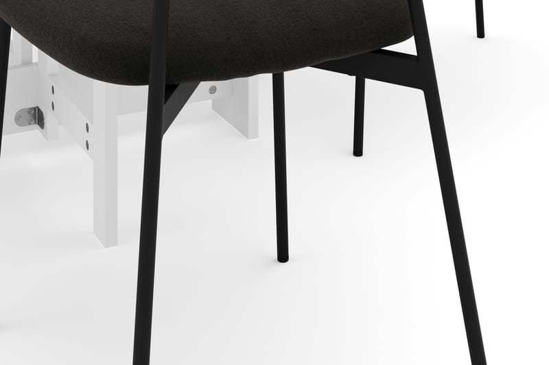 Jeba Spisebord 100 cm med 4 stk Lowe Matstkolar - Hvid - Møbler - Borde - Spisebordssæt