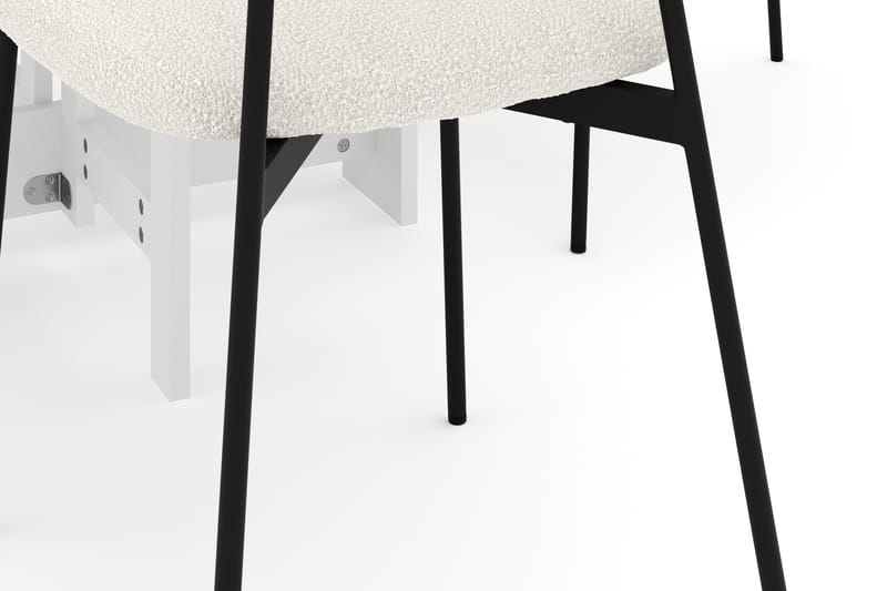 Jeba Spisebord 80 cm med 4 stk Lowe Matstkolar - Hvid - Møbler - Borde - Spisebordssæt