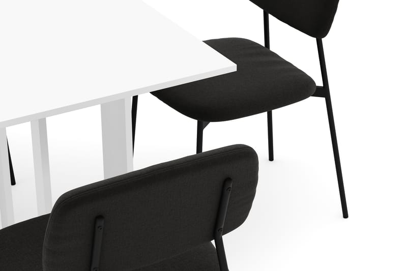 Jeba Spisebord 80 cm med 4 stk Lowe Matstkolar - Hvid - Møbler - Borde - Spisebordssæt