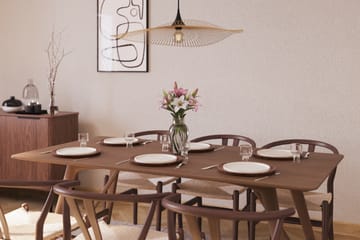 Jerup Spisegruppe 180 cm Rektangulært spisebord med 6 Dastoori Spisestole - Valnød - Møbler - Borde - Spisebordssæt