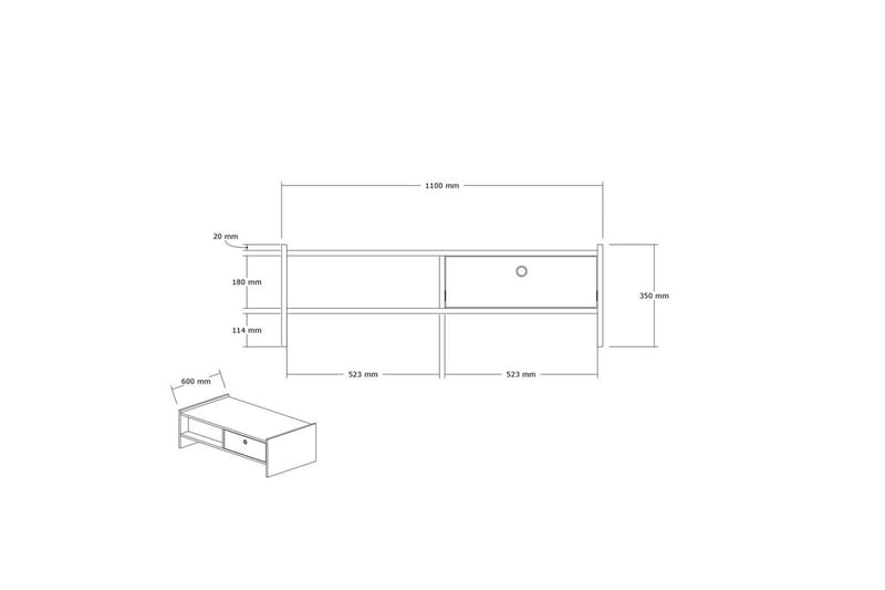 Jeyra Sofabord 110 cm - Valnød - Møbler - Borde - Sofabord