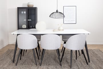 Jimms Matgruppe 195 cm Rektangulær med 6 Sedavi Stole - Sort - Møbler - Borde - Spisebordssæt