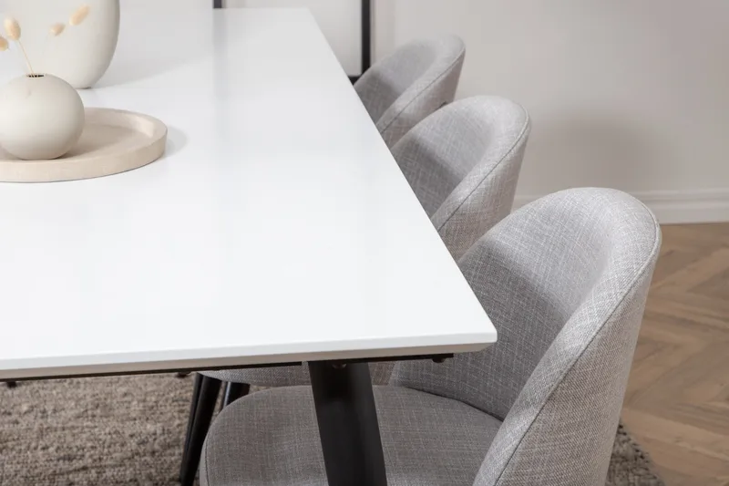 Jimms Matgruppe 195 cm Rektangulær med 6 Sedavi Stole - Sort - Møbler - Borde - Spisebordssæt