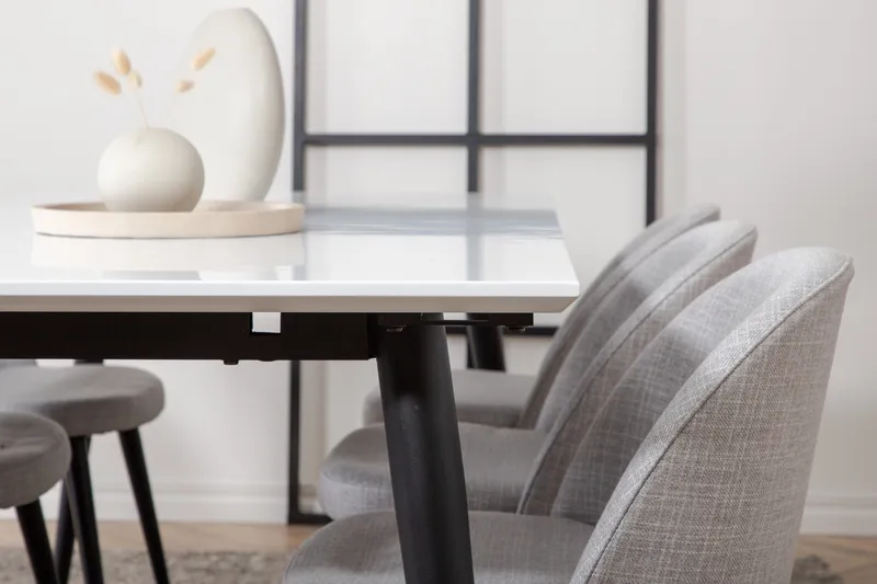 Jimms Matgruppe 195 cm Rektangulær med 6 Sedavi Stole - Sort - Møbler - Borde - Spisebordssæt