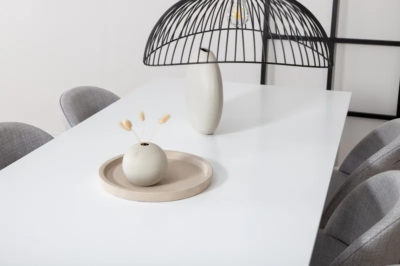 Jimms Matgruppe 195 cm Rektangulær med 6 Sedavi Stole - Sort - Møbler - Borde - Spisebordssæt