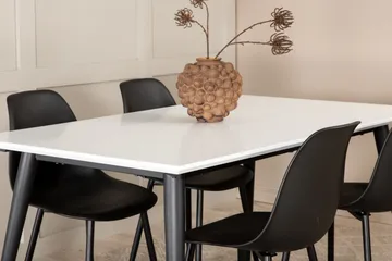 Jimms Spisebordssæt med udtræk 150 cm inkl. 4 Pontus Stole - Hvid/Sort - Møbler - Borde - Spisebordssæt