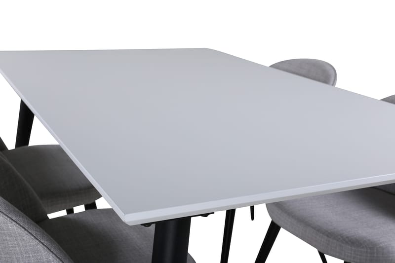 Jimmy Matgruppe 150 cm Rektangulær med 4 Velvet Stole - Sort - Møbler - Borde - Spisebordssæt