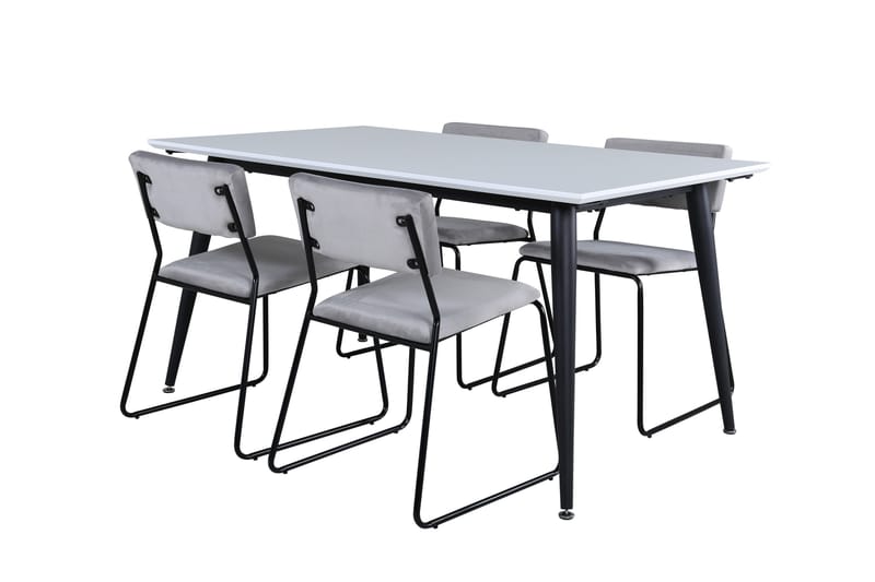 Jimmy Spisebordssæt 150 cm Rektangulær med 4 Kenth Stole, Svart