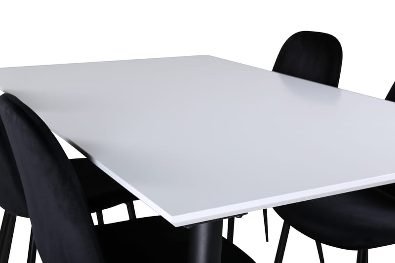 Jimmy Spisebordssæt 150 cm Rektangulær med 4 Polar Stole - Svart - Møbler - Borde - Spisebordssæt