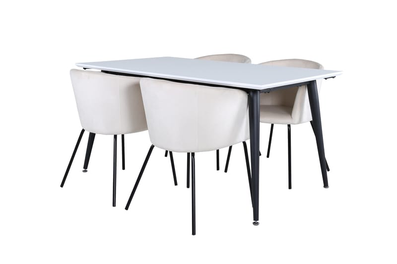 Jimmy Spisegruppe 150 cm Rektangulær med 4 Berit stole, Beige