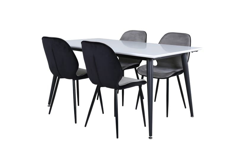 Jimmy Spisegruppe 150 cm Rektangulær med 4 Emma stole, Svart