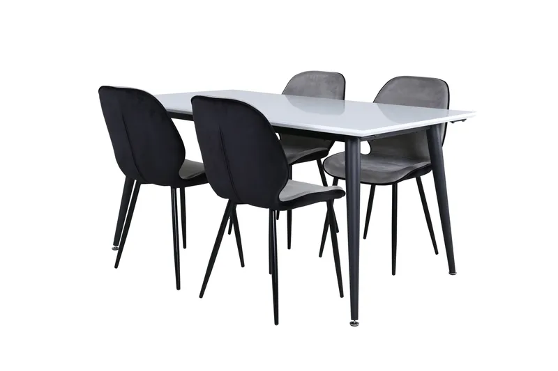 Jimmy Spisegruppe 150 cm Rektangulær med 4 Emma stole, Svart