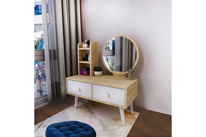 Jorvan Toiletbord 70 cm - Hvid/Blå - Møbler - Borde - Sminkebord & konsolbord