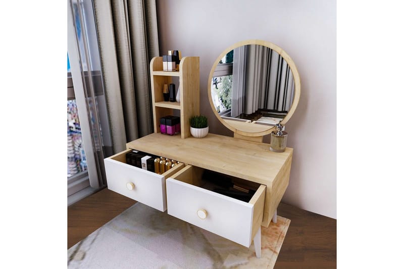 Jorvan Toiletbord 70 cm - Hvid/Blå - Møbler - Borde - Sminkebord & konsolbord